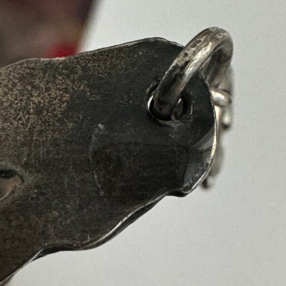 Vintage Guy Vidal Modernist Brutalist Necklace Pewter Bib 70's - Picture 4 of 5